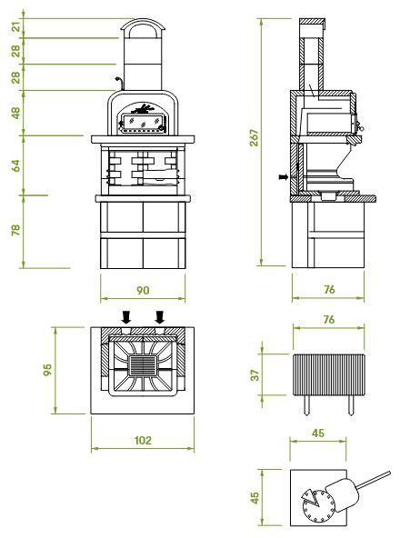 Palazzetti Capri BBQ & Oven Dimensions