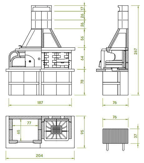 Palazzetti Gargano 3 Dimensions