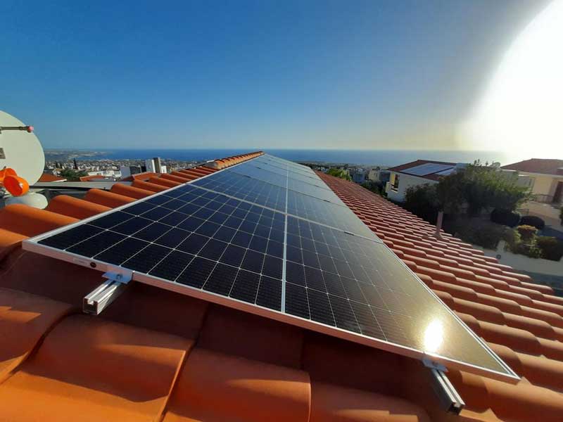 Net Metering Grid Connected 6 kWp Photovoltaic System installed on residential property in Peyia today.