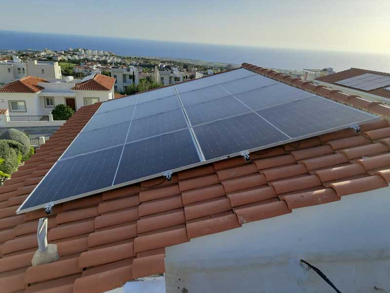 Net Metering Grid Connected 6 kWp Photovoltaic System installed on residential property in Peyia today.